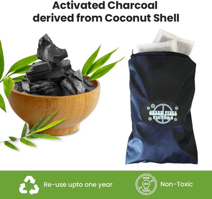 Green Piece® Pack of All Natural Baby Diaper Pail Deodorizer Activated Charcoal Air Purifier (15