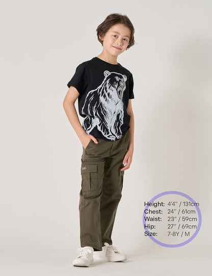 LAPASA Kids T-Shirts Short Sleeve (4 Pack) 100% Cotton Plain Top Tees Boy & Girl Unisex Toddler