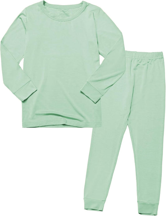 BABY 2T-10Y Toddler Kids Girls Boys Soft Comfy Viscose 2pcs Set Long Sleeve Plain Shirts and Pants