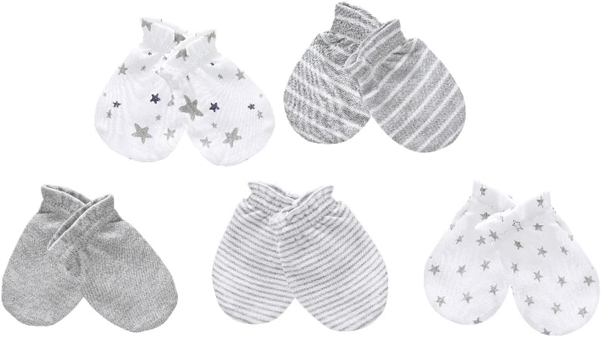 Baby Hat and Mittens Set Newborn Baby Hats Caps for Baby Boys Girls 0-6 Months 100% Cotton