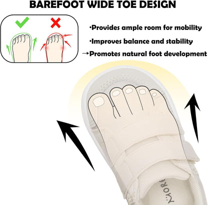 MORENDL Wide Toe Box Shoes Toddler Barefoot Shoes Baby Walking Shoe Boy Girl Non-Slip Zero Drop