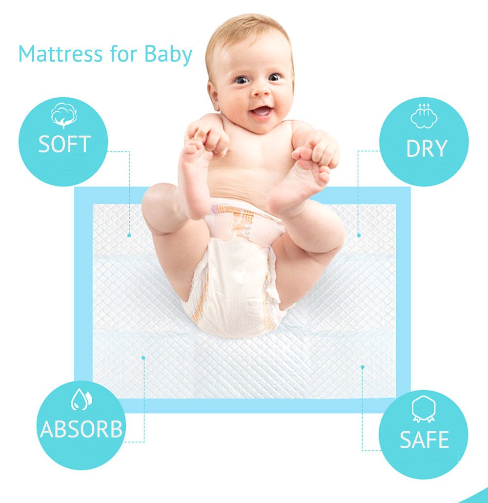 Baby Disposable Underpad 100 Count Incontinence Changing Pad Baby Diapers Newborn Pads Soft