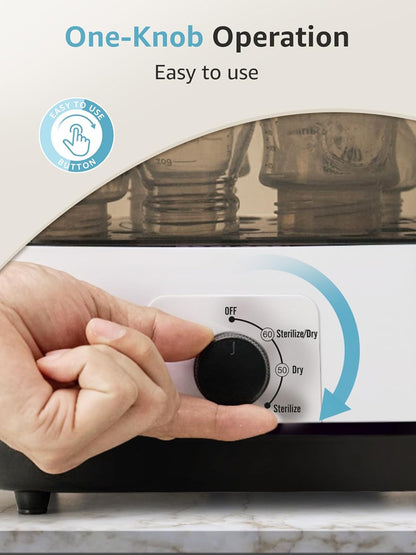 GROWNSY Adjustable 3 IN 1 Large Bottle Sterilizer and Dryer, Electric Steam Baby Bottle Sterilizer