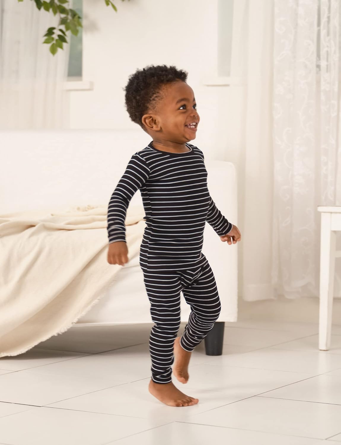 AVAUMA Stripe Pattern Baby Boys Girls Pajama Set Kids Toddler Snug fit Ribbed Sleepwear pjs for