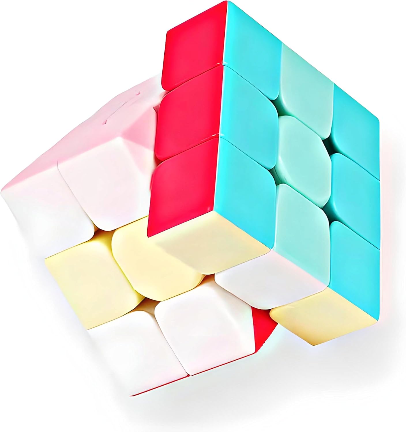 Full Size 56mm Magic Speed Cube Pastel Colors with Stand Stickerless 3x3 Easy Turning and Smooth