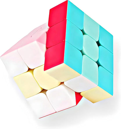 Full Size 56mm Magic Speed Cube Pastel Colors with Stand Stickerless 3x3 Easy Turning and Smooth