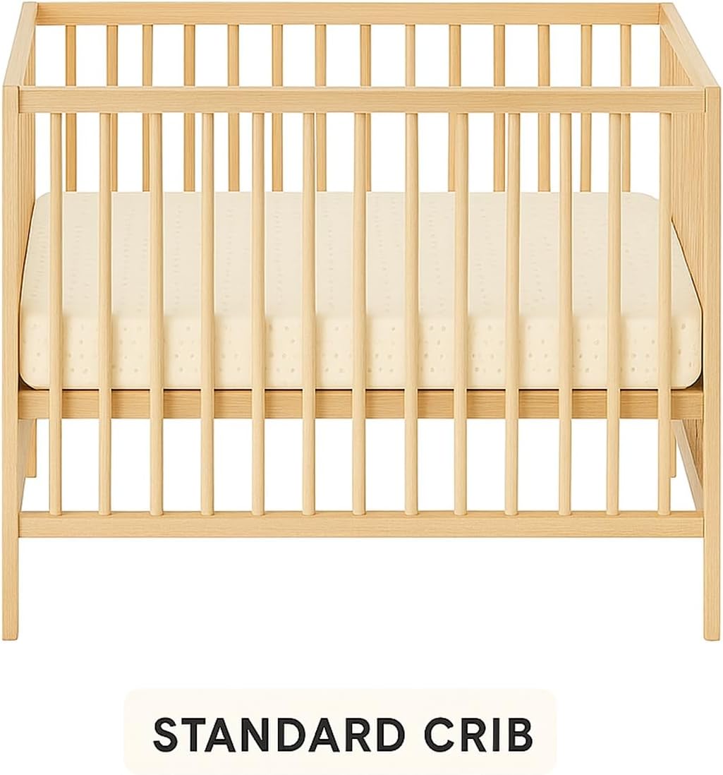 Organic Cotton Crib Mattress Protector - Water Resistant Fitted Sheet Liner Pad, Skin Friendly