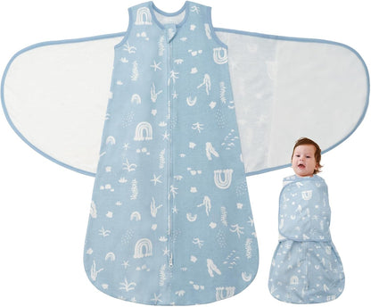 Baby Swaddle Sleep Sack 1.0 Tog 3-in-1 Cotton Baby Swaddle Blanket Wrap for Newborns 0-6 Months