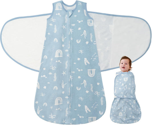 Baby Swaddle Sleep Sack 1.0 Tog 3-in-1 Cotton Baby Swaddle Blanket Wrap for Newborns 6-12 Months