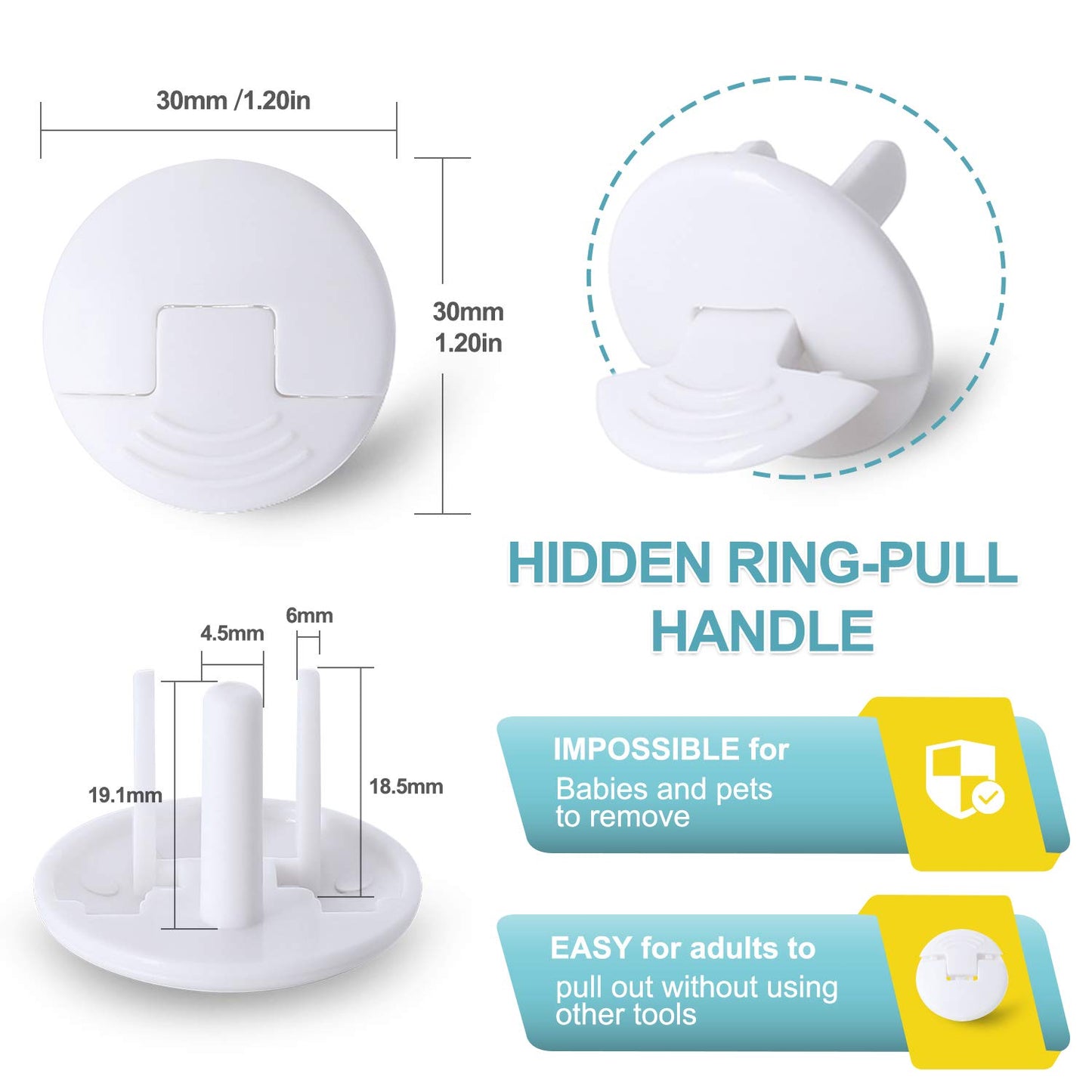 PRObebi Outlet Covers Baby Proofing 52 Pack, Plug Covers for Electrical Outlets, Outlet Plugs Baby