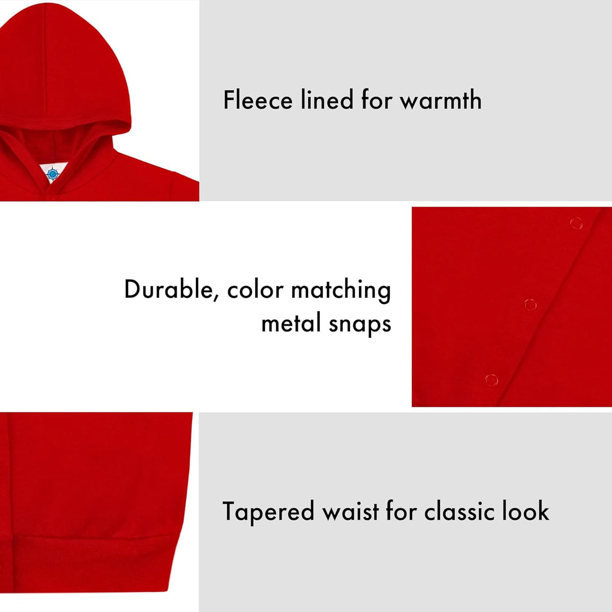 Creative Knitwear College Baby Snap Hooded Jacket - Team Logo, Multiple Colors, for Boys & Girls
