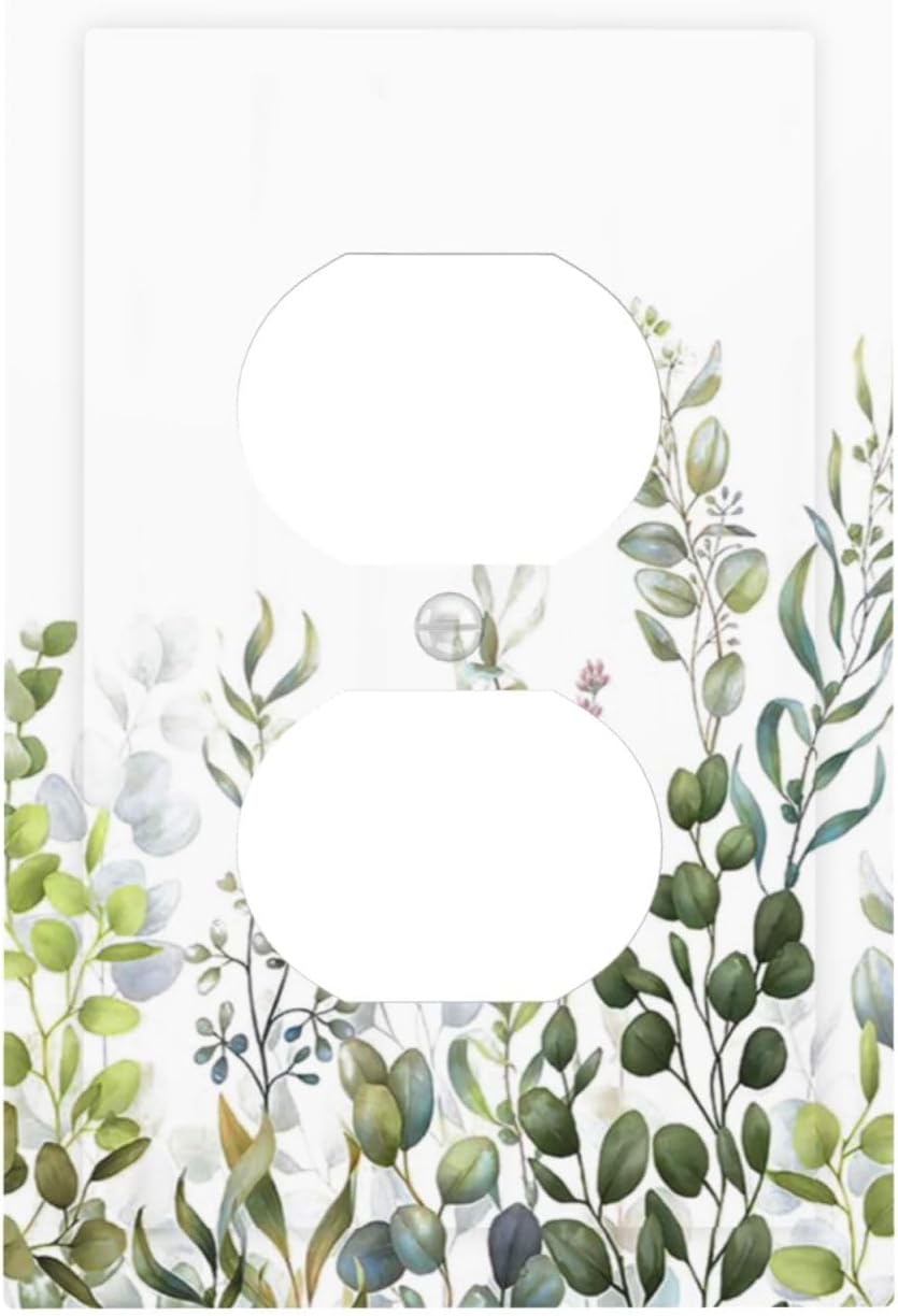 Green Eucalyptus Leaf Plant Herbs Springnature Outlet Covers 1 Gang Duplex Light Switch Cover