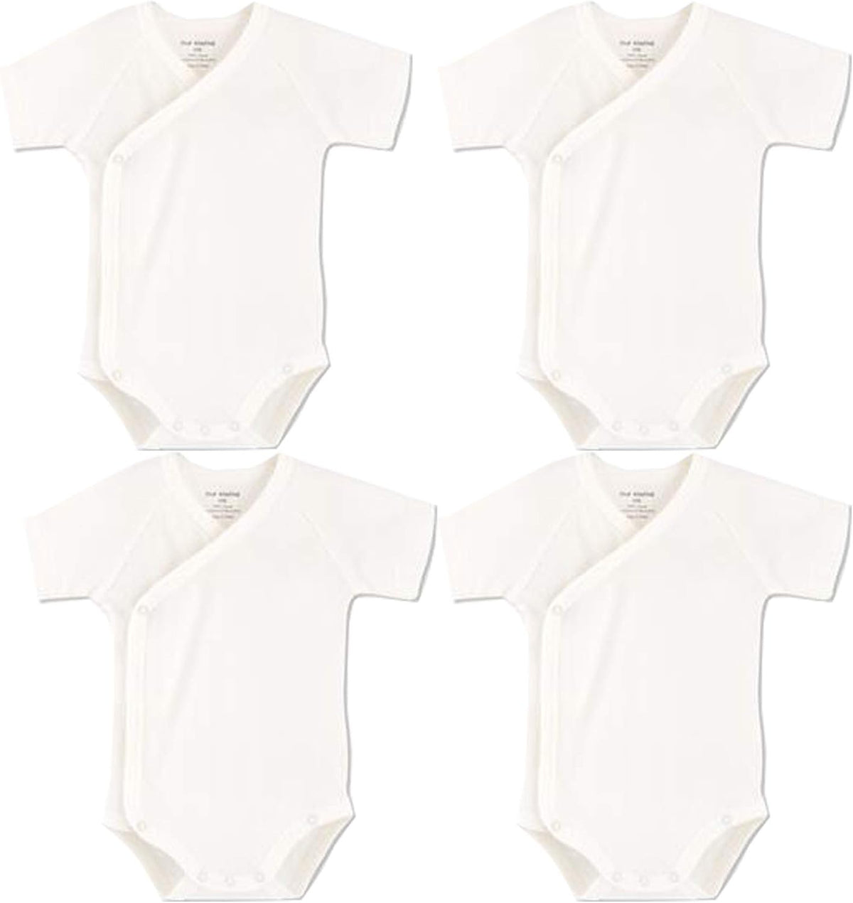 Baby Boys Girls Short Sleeves Kimono Clothes Cotton Baby Side-Snap Bodysuit Pack of Baby Layette Set