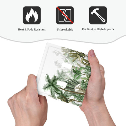 Palm Tree Banana Leaf Green Rainforest Natural Landscape Decorative Switch Plates 2 Gang Double