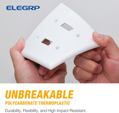 ELEGRP 2-Gang Decorative Wall Plates, Mid-Size 4.88" H x 4.94" L Unbreakable Thermoplastic