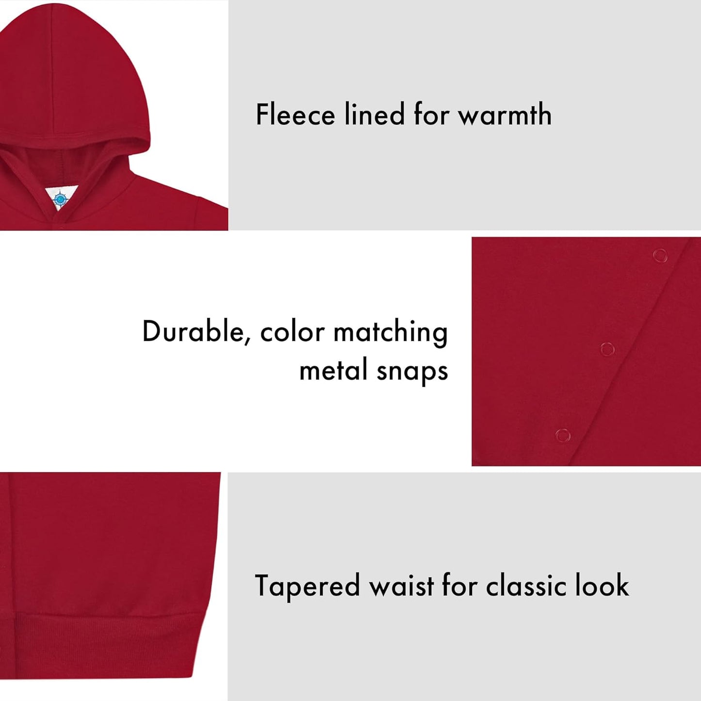 Creative Knitwear College Baby Snap Hooded Jacket - Team Logo, Multiple Colors, for Boys & Girls