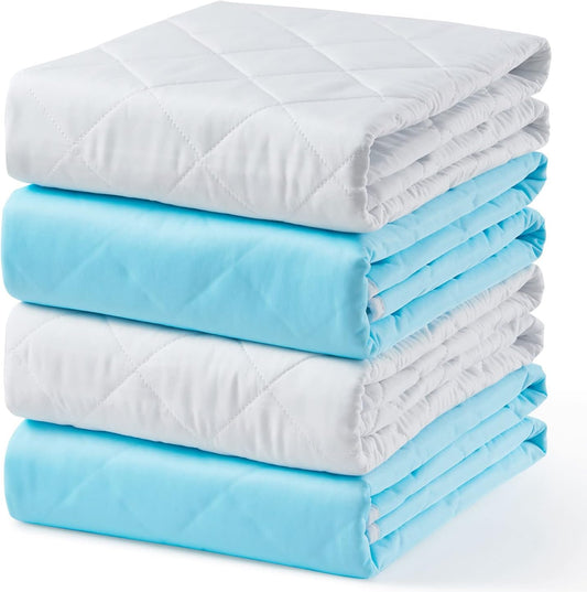 KANECH Washable Waterproof Incontinence Bed Pads - 34"x36"(4Pack) - Heavy Absorbency Reusable