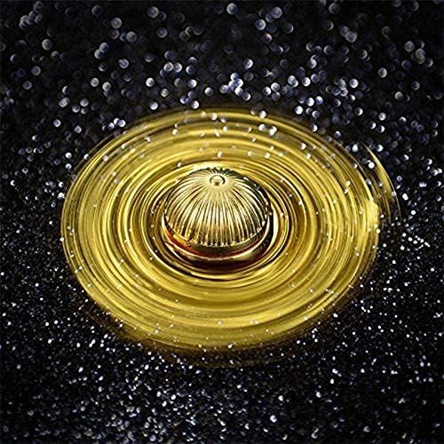 Golden Sphere Fidget Spinner Toy for Kids Adults, Gold Orb Metal Fingertip Hand Finger Spinner