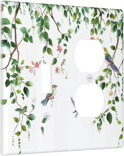 Wallplates Green Leaves Bird Eucalyptus Sage Plant 1 Toggle 1 Duplex Switch Plate Electrical Gfci