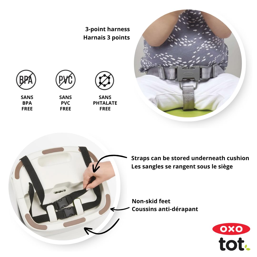 Portable Travel Booster Seat, Straps Securely To Dining Chair, Compact Fold, Wipeable Seat, Ideal