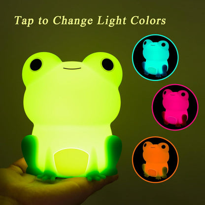 Night Light for Kids, Cute Frog Night Lamp Bedroom Nightlight for Girls Boys Teens, USB
