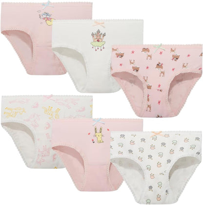 Girls' Cotton Brief Breathable Toddler Panties Kids Assorted Underwears 6-8 pieces