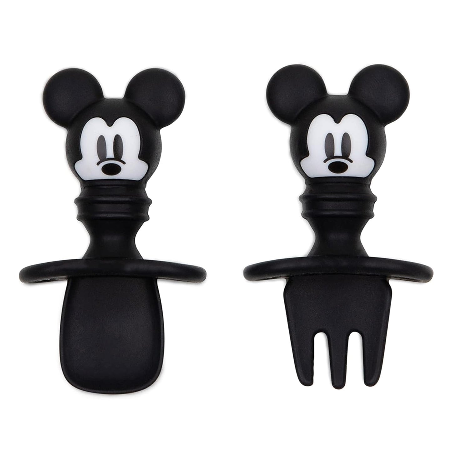 Bumkins Disney Baby Utensils Set, Chewtensils Silicone Spoons for Dipping, Self-Feeding, Baby Led