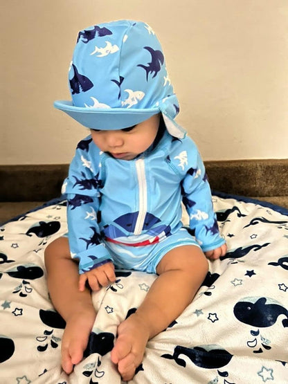 uideazone Baby Boys One Piece Swimsuit Long Sleeve UPF 50+ Rash Guard Bathing Suit Swimwear with