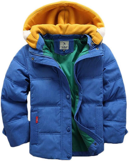 Vinmin Kids Winter Latest Thicken Hooded Jacket Warm Quilted Coat Casual Outdoor Cool Cute for Boys