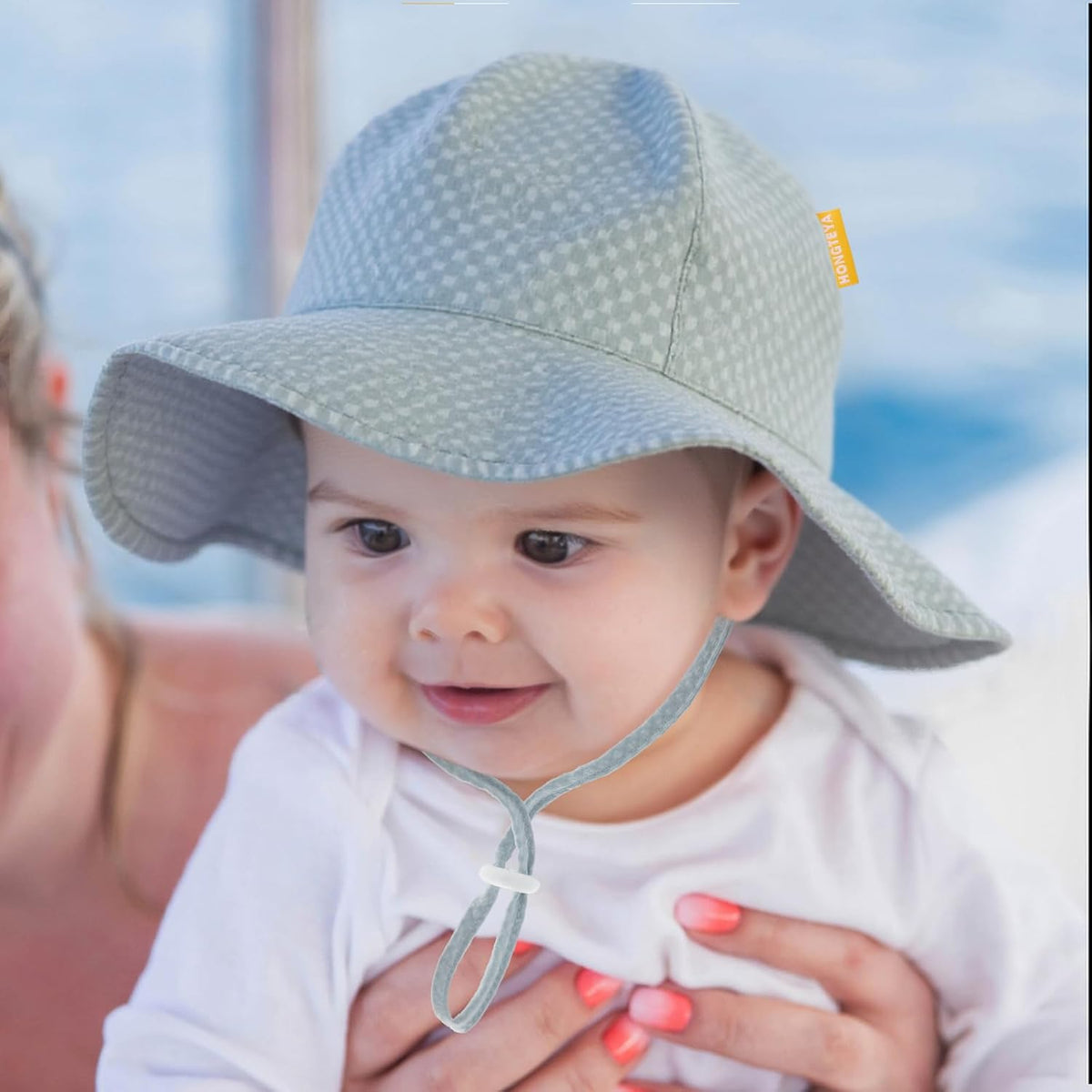 HONGTEYA Baby Sun Hat Toddler Girl Beach Hat Adjustable Outdoor Summer Hat UPF 50+ Sun Protection
