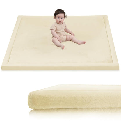 Baby Play Mat for Floor, 1.3" Thick Elasti-Foam 50x50 Playpen Mat for Toddlers Infant