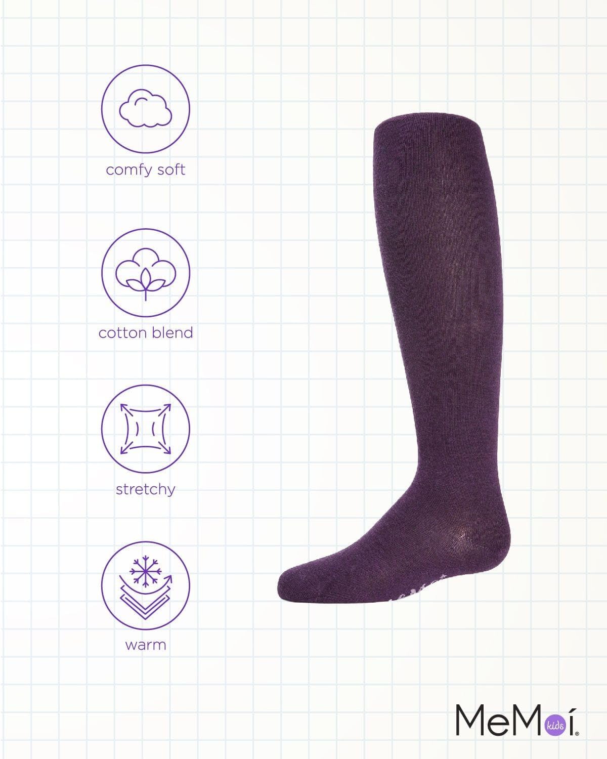 MeMoi Soft Pima Cotton Tights for Girls, Soft and Lightweight Opaque Tights for girls - Sizes 8 to