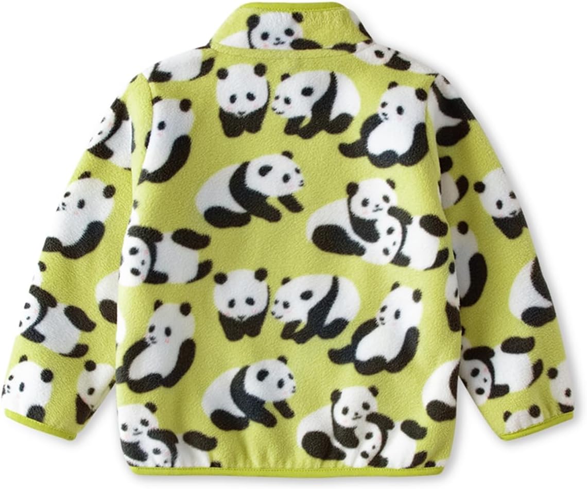 Kids Printed Polar Fleece Jacket Toddler Baby Boys Girls Autumn Winter Warm Sherpa Lining Outerwear