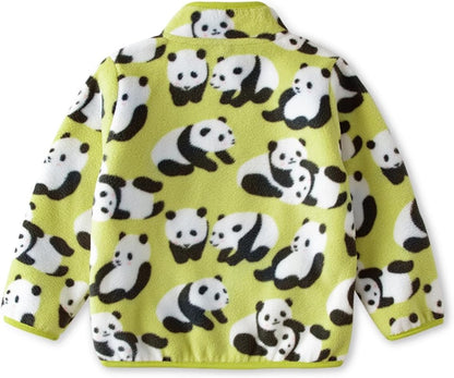 Kids Printed Polar Fleece Jacket Toddler Baby Boys Girls Autumn Winter Warm Sherpa Lining Outerwear