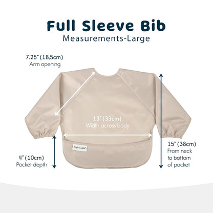 Tiny Twinkle Mess Proof Baby Bibs, 2pk Waterproof Smock Baby Bibs for Eating, Machine Washable Long