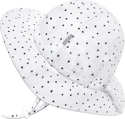 UPF 50+ Baby Bucket Hat - Wide Brim Sun Protection Beach Cap for Girls - Cute & Adjustable Toddler