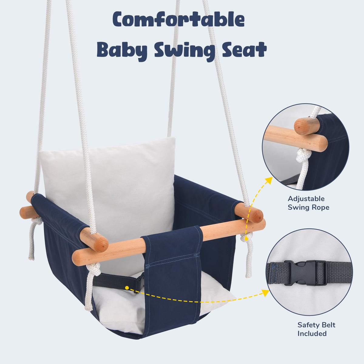 Hapfan Baby Swing Set with Foldable Stand for Indoors & Outdoors