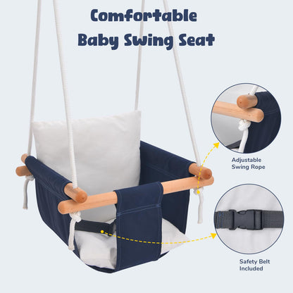 Hapfan Baby Swing Set with Foldable Stand for Indoors & Outdoors