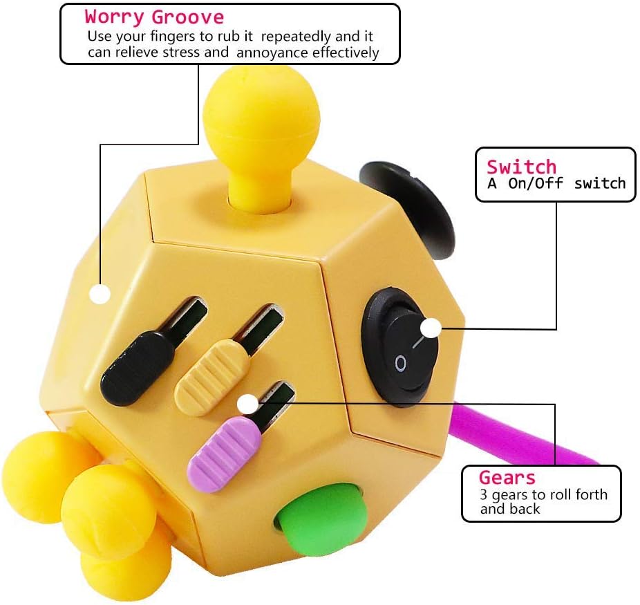 12 Sided Cube Toys,Fidget Toys Relief Stress and Anxiety Depression Anti for Kids and Adults with