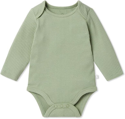 MORI Baby Unisex Long Sleeve Bodysuit Viscose from Bamboo and Organic Cotton - Comfortable Toddler