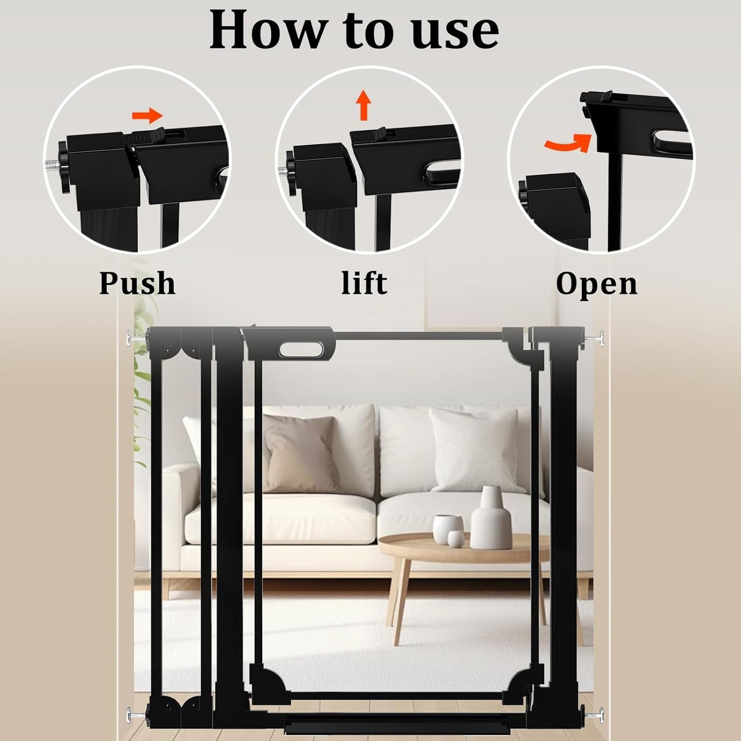 WAOWAO Clear Baby Gate for Stairs Modern Design Acrylic Auto Close Pet Gate, 29.52-47.24" Wide