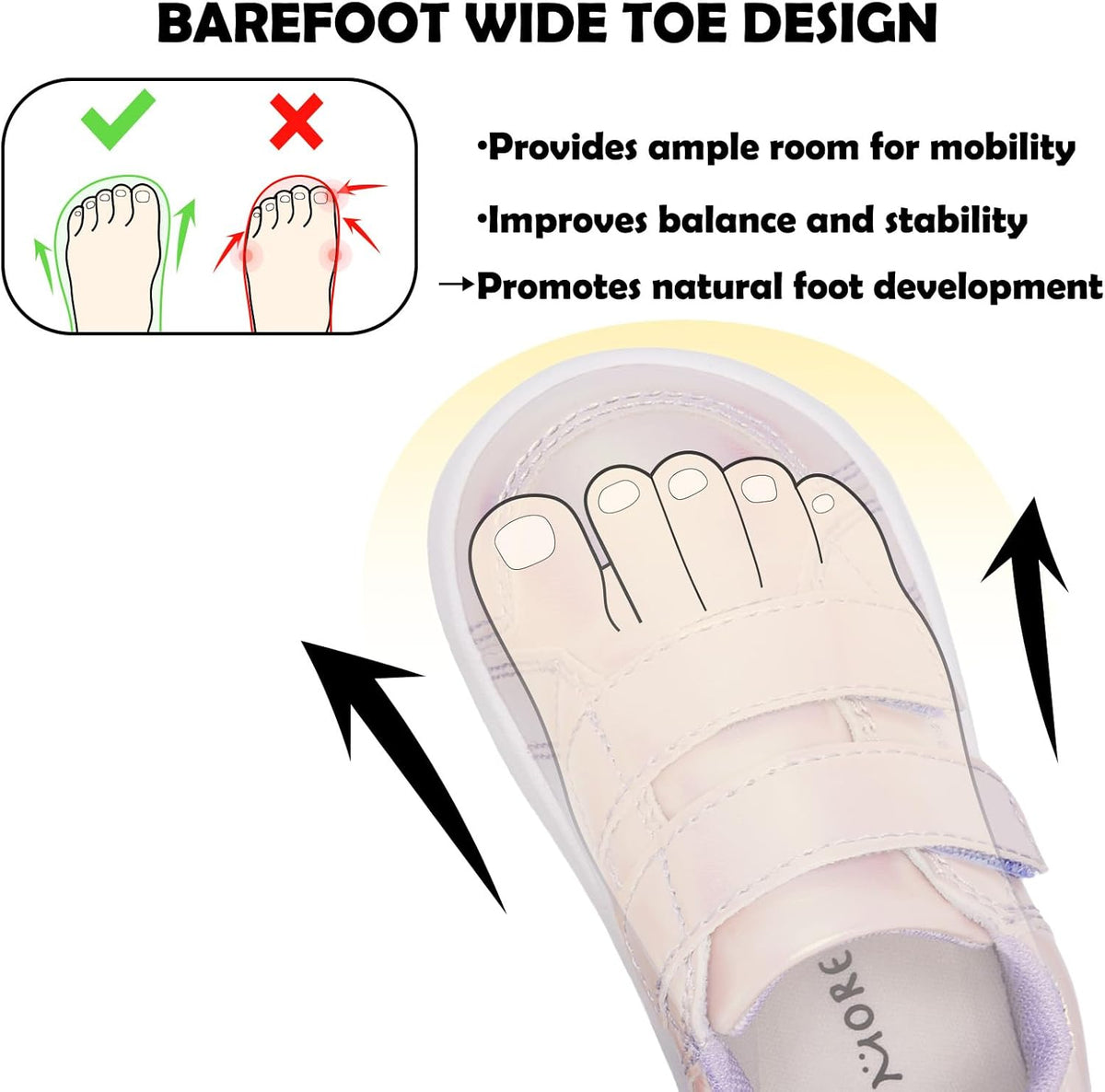 MORENDL Wide Toe Box Shoes Toddler Barefoot Shoes Baby Walking Shoe Boy Girl Non-Slip Zero Drop