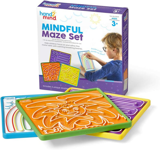 hand2mind Mindful Maze Boards, Tactile Sensory Toys for Toddlers, Anxiety Relief Items, Calm Down