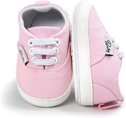 Morbido Infant Baby Boys Girls Canvas Sneaker Toddler Slip On Anti Skid Newborn First Walkers Candy
