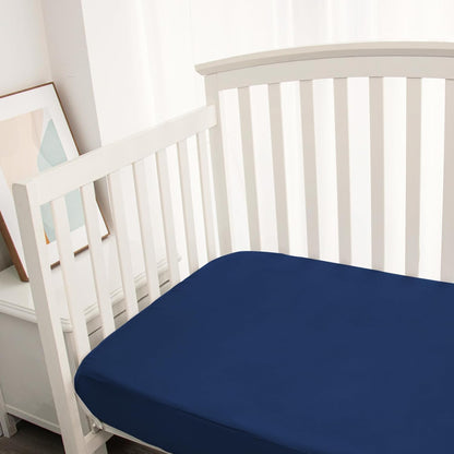 Crib Sheets Waterproof 2 Pack, Crib Mattress Protector, Toddler Fitted Crib Sheet Neutral, Ultra
