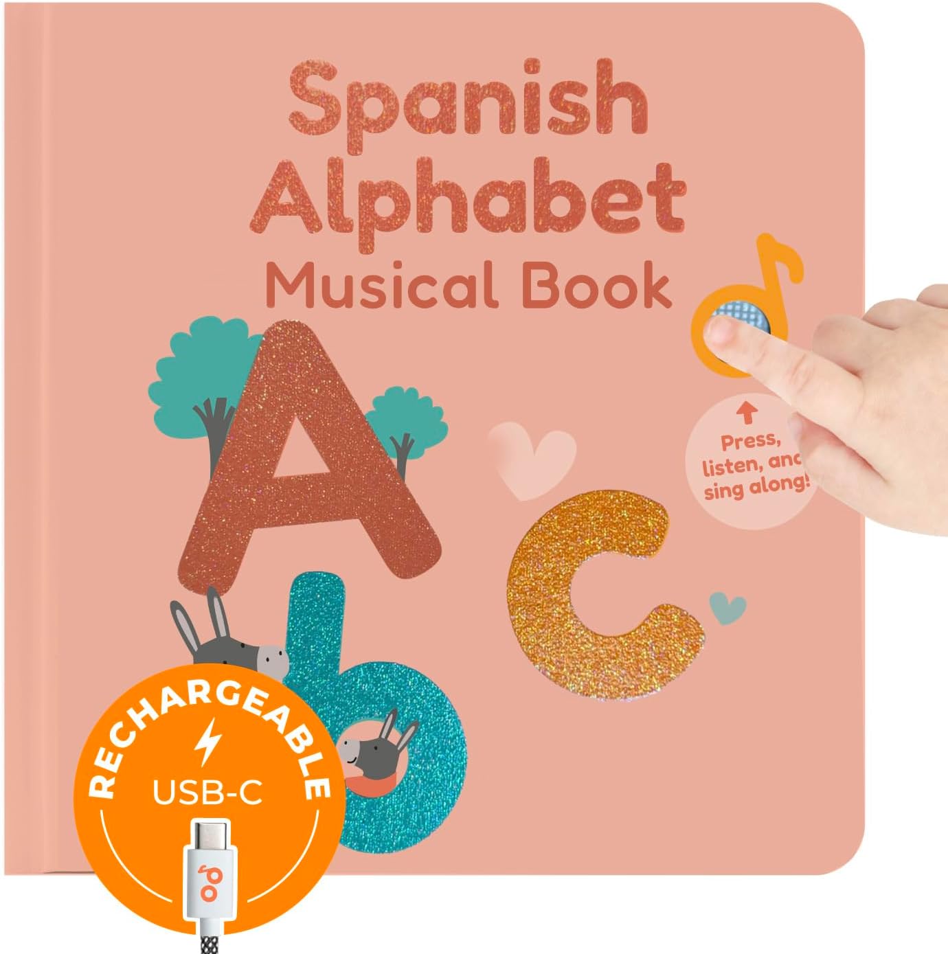 Cali's Books Spanish Nursery Rhymes Sound Book for Babies and Toddlers 1-3 | Baby Books with