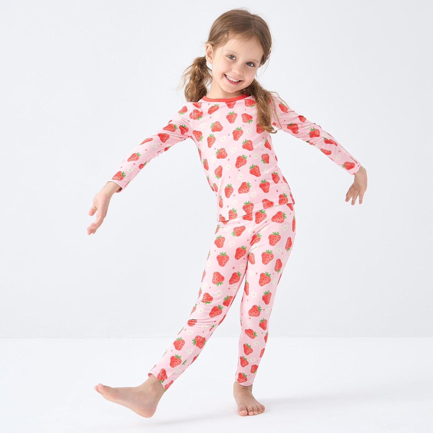 pureborn Baby Viscose From Bamboo Pajamas Set Pjs - Kids Toddler Girl Snug Fit Viscose Sleepwear