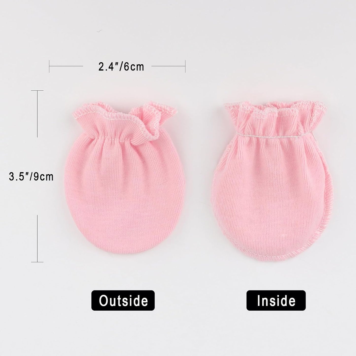 Newborn Baby Mittens No Scratch Cotton Elastic Wrist Gloves Infant Toddler Mittens for Baby Boy