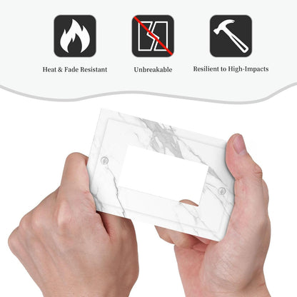 Decorative Outlet Covers Modern White Gray Marble 1 Gang Single Rocker Light Switch Cover Plate