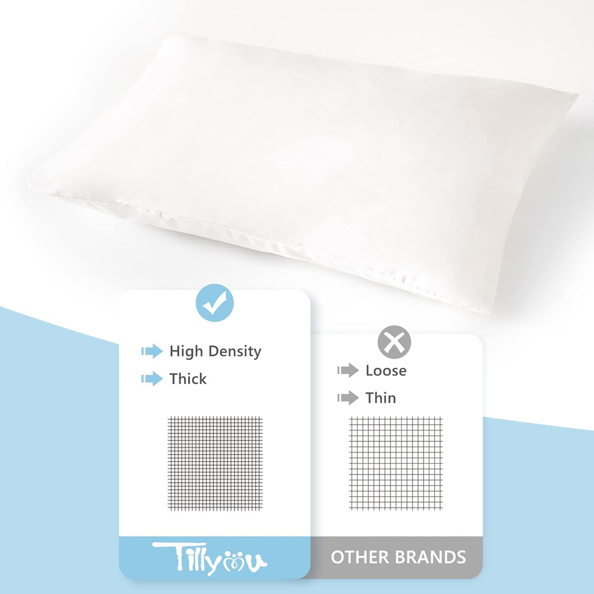 TILLYOU Toddler Pillowcase 2 Pack with Envelope Closure,13" x 18" Silky Soft Microfiber Travel Kids